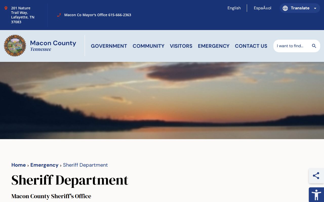 Macon County Sheriff release record contact page